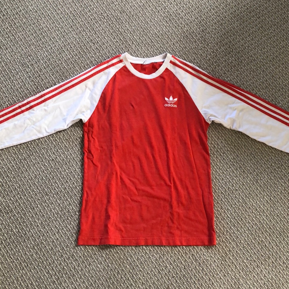 Adidas Adicolor Classics 3 - Stripes Long Sleeve Tee - Red